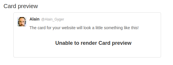 Unable to render Card preview
